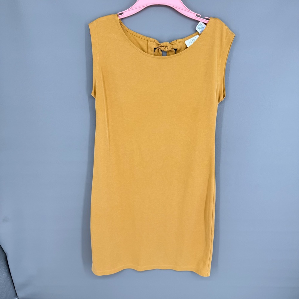 Sigrid Olsen Shift Dress XS Mustard Golden Yellow Sleeveless Modal Blend Casual